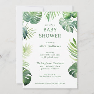 Botanische Grünpflanzen Tropische Pflanzen Babypar Einladung