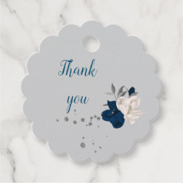 Botanische Gunst-Tag-Marke für Marineblau und Weiß Geschenkanhänger