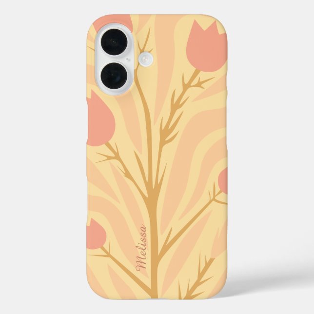 Botanische Hand zeichnend Blumenname Personalisier Case-Mate iPhone Hülle (Rückseite)