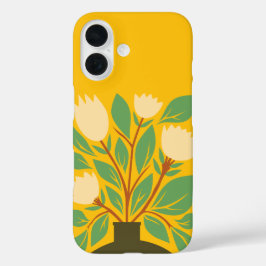 Botanische Hand zeichnend Blumentöpfe iPhone 16 Hülle