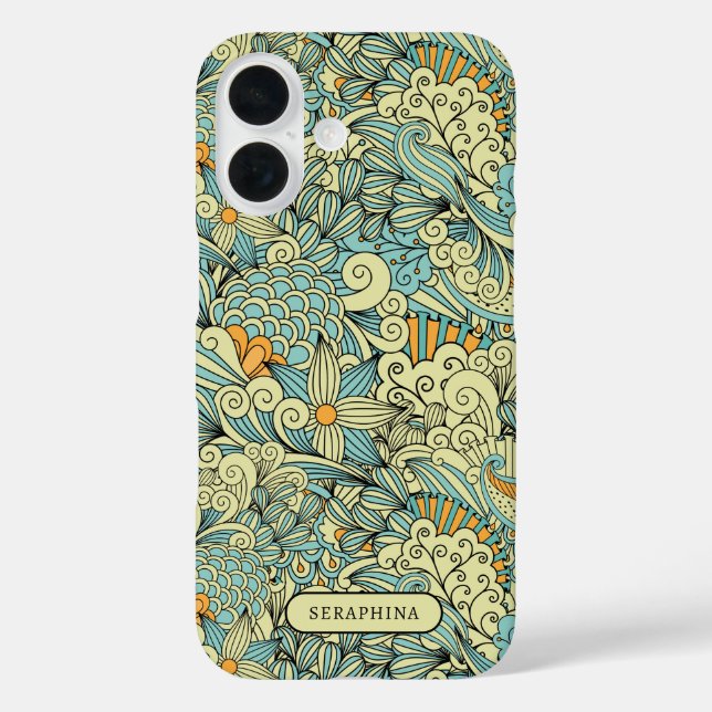 Botanische Handgezeichnete Linie Personalisiert Case-Mate iPhone Hülle (Rückseite)
