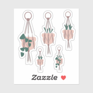 Botanische Hanging House Pflanze Multiples Grün Aufkleber