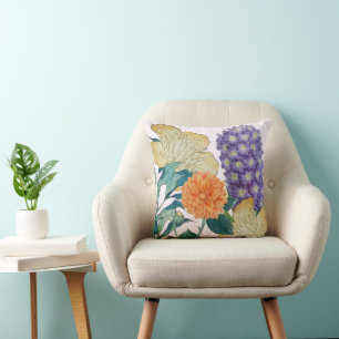 Botanische Harmonie Lebendiges Florales Wurfkissen Kissen