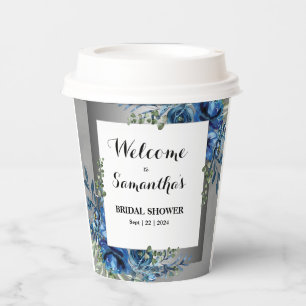 Botanische Harmonie: Silber-Trimmes Brautparty Pappbecher