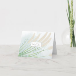 Botanische Hochzeit an der Küste Dankeskarte