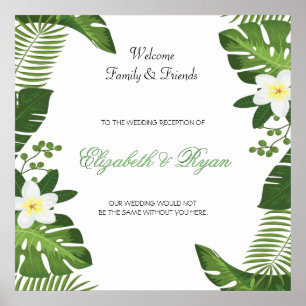 Botanische Hochzeit auf der tropischen Insel Poster