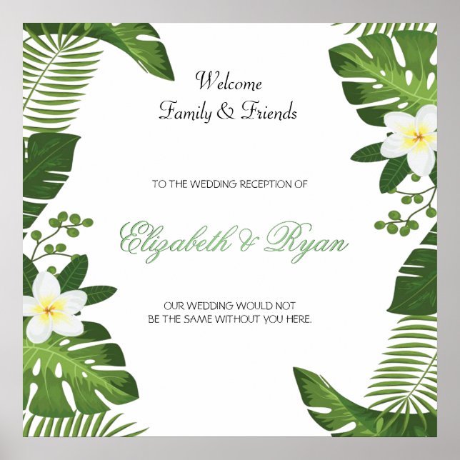 Botanische Hochzeit auf der tropischen Insel Poster (Vorne)