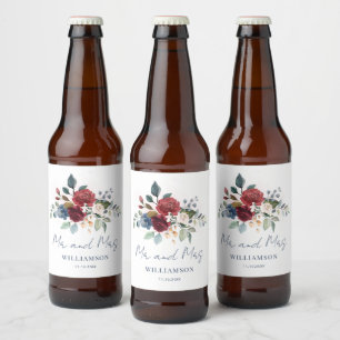 Botanische Hochzeit Bierflaschenetikett