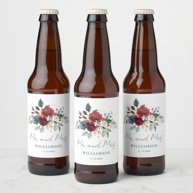 Botanische Hochzeit Bierflaschenetikett (Flaschen)