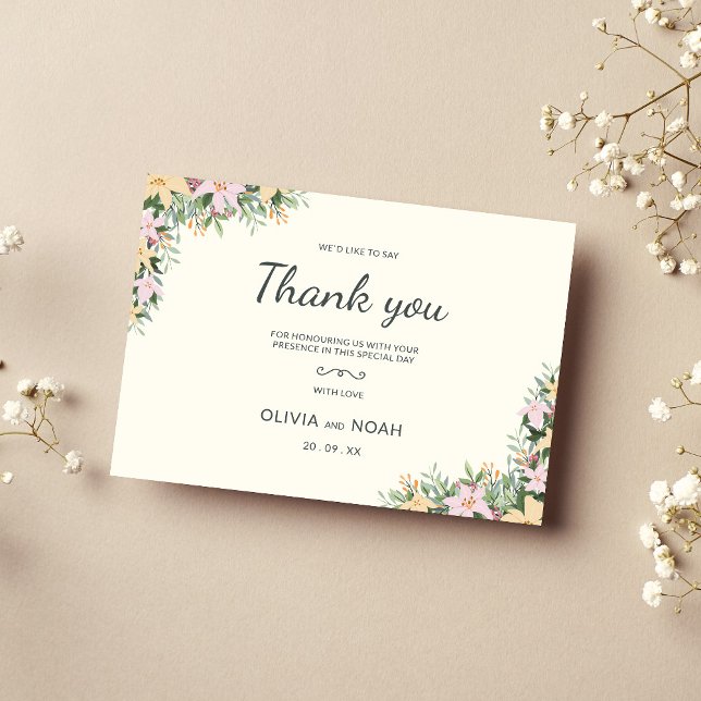 Botanische Hochzeit Dankeskarten - Boho-Stil Dankeskarte (Von Creator hochgeladen)
