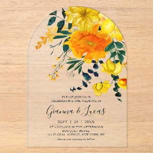 Botanische Hochzeit der Flora und Fauna Acryleinladungen