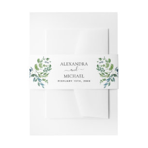 Botanische Hochzeit der grünen Foliage Einladungsbanderole
