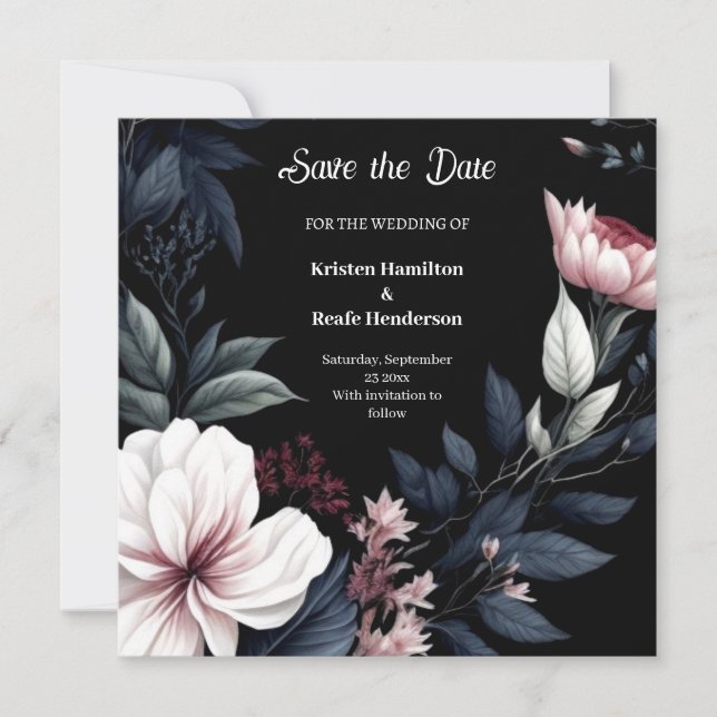 Botanische Hochzeit der Moderne Whimsy Save The Date (Vorderseite)