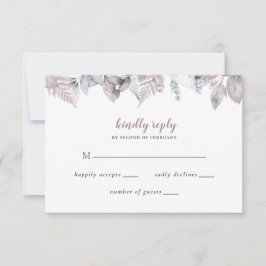 Botanische Hochzeit der Rustikalen Marine Mauve RSVP Karte