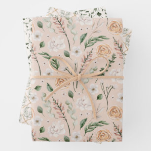 Botanische Hochzeit der Wasserfarbe Geschenkpapier Set