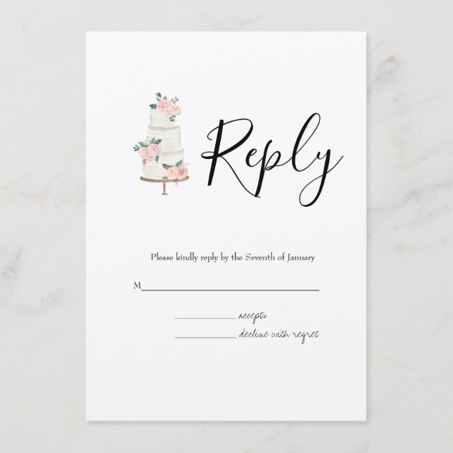 Botanische Hochzeit der Wasserfarben-UAWG Begleitkarte (Vorderseite)