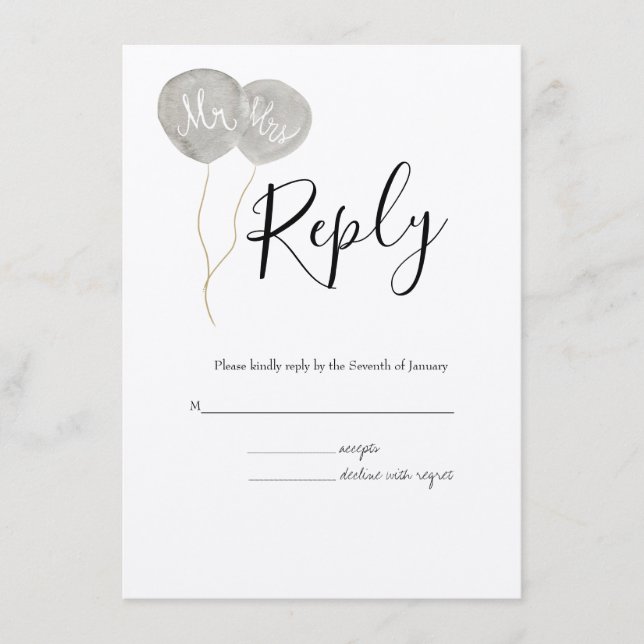 Botanische Hochzeit der Wasserfarben-UAWG Begleitkarte (Vorderseite)