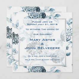 Botanische Hochzeit eines Vintagen Blumentoils Einladung