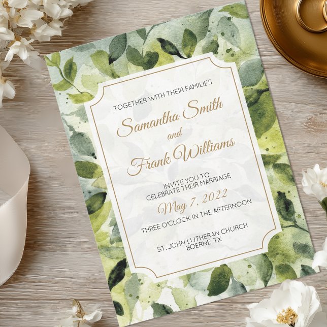 Botanische Hochzeit Einladung (Watercolor Botanical Wedding Invitation)
