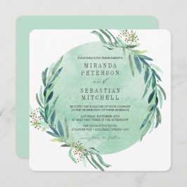 Botanische Hochzeit: Fresh Eukalyptus Blätter Einladung