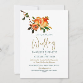 Botanische Hochzeit Gold Elegante Modernes Granata Einladung