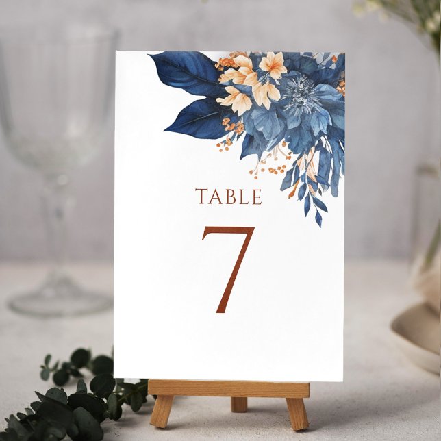 Botanische Hochzeit im Botanischen Garten Tischnummer (Modern Watercolor Botanical Elegant Wedding Table Number)