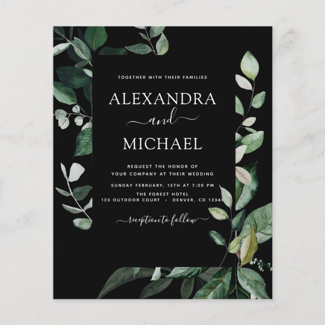 Botanische Hochzeit im Grünen Flyer (Vorne)