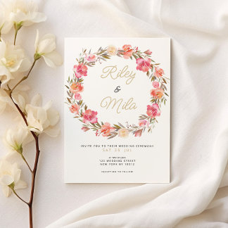 Botanische Hochzeit im Herbst Einladung
