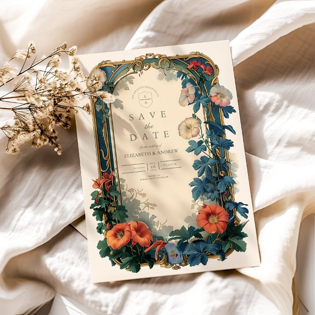 Botanische Hochzeit im Jugendstil - elegante Rahme Save The Date (Von Creator hochgeladen)