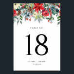Botanische Hochzeit im Wasserfarben Winter Blooms  Tischnummer<br><div class="desc">Fügen Sie Ihrem Event einen Blumenakzent mit diesen anpassbaren Tischnummern-Karten hinzu. Es verfügt über eine blumengeschmückte Aquarellgarage mit Poinsettia-Blume,  Rot-Elfenbein-Rose,  Pinecones,  Winterbeeren und Grünpflanzen. Personalisieren Sie diese,  indem Sie Ihre Daten hinzufügen. Diese Blumenkarte eignet sich hervorragend für Winterhochzeiten,  Abschlüsse,  Geburtstage,  Babyduschen und vieles mehr. Matching-Elemente sind verfügbar.</div>