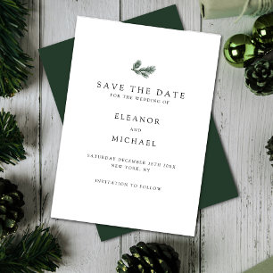 Botanische Hochzeit im Winter Feiertag Das Datum r Save The Date