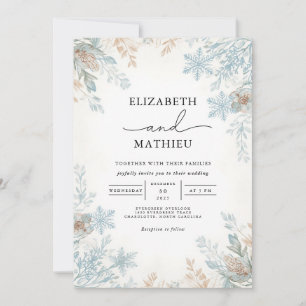 Botanische Hochzeit im Winter Frost Einladung