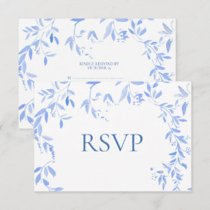 Botanische Hochzeit in der Blauen Flora RSVP Karte