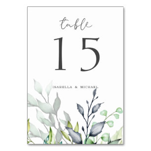 Botanische Hochzeit in Eleganform Tischnummer