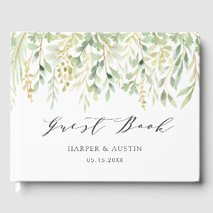 Botanische Hochzeit in Grünblättern Gästebuch