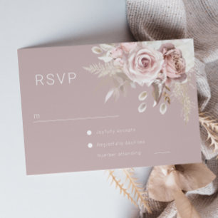 Botanische Hochzeit in Luxus Blush RSVP Karte
