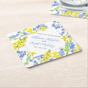 Botanische Hochzeit in Wildblume Untersetzer