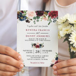 Botanische Hochzeit mit Burgund Blush Navy Blue Fl Einladung<br><div class="desc">*** Siehe Matching Items: https://zazzle.com/collections/119409135726966222 *** || Burgund Navy Blush Bloral Botanische Hochzeit Einladung. (1) Für weitere Anpassungen klicken Sie bitte auf den Link "Weiter anpassen" und verwenden Sie unser Designwerkzeug, um diese Vorlage zu ändern. (2) Wenn Sie Thicker-Papiere / Matte Finish bevorzugen, können Sie den Matte Paper Type auswählen....</div>