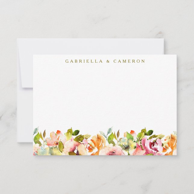 Botanische Hochzeit mit Burgund Dankeskarte (Vorderseite)