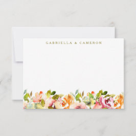 Botanische Hochzeit mit Burgund Dankeskarte