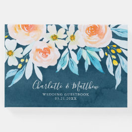 Botanische Hochzeit mit dem blauen Wasser Gästebuch