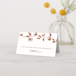 Botanische Hochzeit mit einfachen Herbstlauben Platzkarte