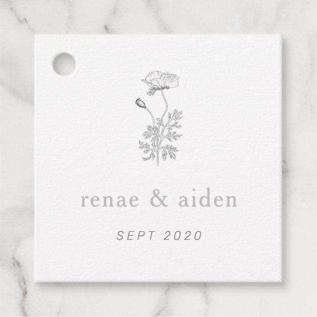 Botanische Hochzeit mit Flora Geschenkanhänger (Vorderseite)