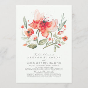 Botanische Hochzeit mit Floral Einladung