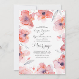 Botanische Hochzeit mit floraler Wasserfarbe Einladung