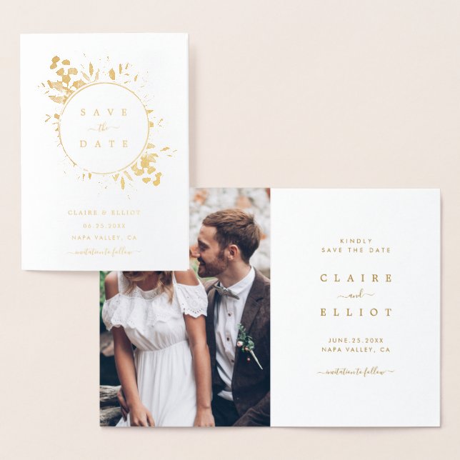 Botanische Hochzeit mit Gold Foil speichern das Da Folienkarte (Anzeige)