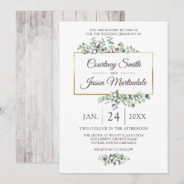 Botanische Hochzeit mit rustikaler Südwolle Einladung