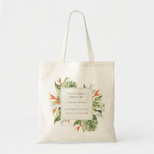 Botanische Hochzeit mit tropischer Orangenblüte Tragetasche