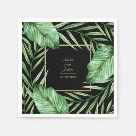 Botanische Hochzeit mit tropischer Vegetation Serviette