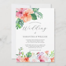Botanische Hochzeit mit tropischer Wasserfarbe